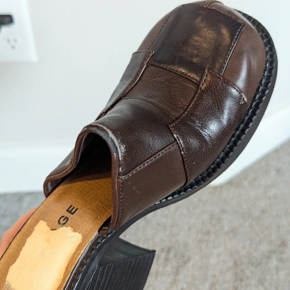 Rampage Y2K Patchwork Faux Leather Platform Heel Clog sz 7.5 - Vintage - Rare - Picture 9 of 9